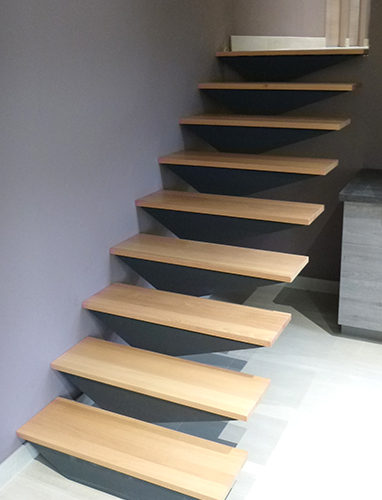 escalier neuf bois métal